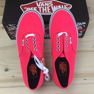 Vans Authentic Neon Red & White Women’s Sizes NEW